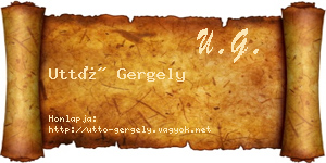 Uttó Gergely névjegykártya